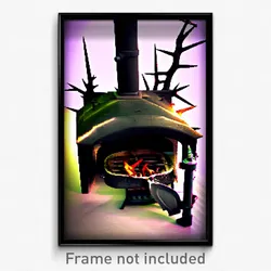 Pixel Art Poster - Thorny Stove (8 Bit Psychedelic Trippy Video Game Print)