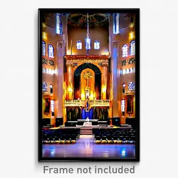 Pixel Art Poster - Prestigious Synagogue (8 Bit Psychedelic Video Game Print)