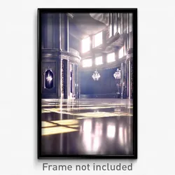 Pixel Art Poster - Silver Ballroom (8 Bit Psychedelic Trippy Video Game Print)