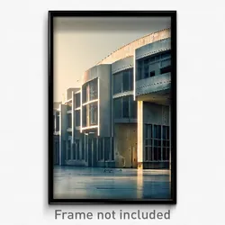 Pixel Art Poster - Worn Modern Architecture (8 Bit Psychedelic Video Game Print)