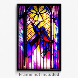 Pixel Art Poster - Jaw Dropping Stained Glass (8 Bit Video Game Print)