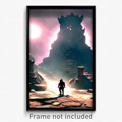 Pixel Art Poster - Warlike Oubliette (8 Bit Psychedelic Trippy Video Game Print)
