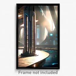Pixel Art Poster - Well Made Futuristic Architecture (8 Bit Video Game Print)