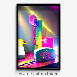 Pixel Art Poster - Crazy Shoebox (8 Bit Psychedelic Trippy Video Game Print)