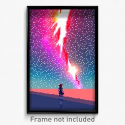 Pixel Art Poster - Starry Delta (8 Bit Psychedelic Trippy Video Game Print)