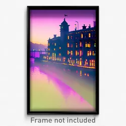 Pixel Art Poster - Violet Quay (8 Bit Psychedelic Trippy Weird Video Game Print)