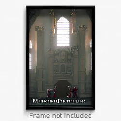 Pixel Art Poster - Monstrous Portcullis (8 Bit Psychedelic Video Game Print)