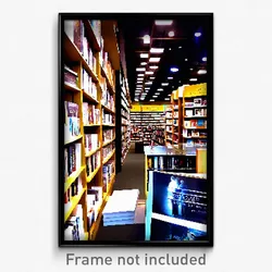 Pixel Art Poster - Notable Book Store (8 Bit Psychedelic Video Game Print)