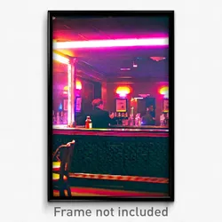 Pixel Art Poster - Hard To Find Bar (8 Bit Psychedelic Trippy Video Game Print)