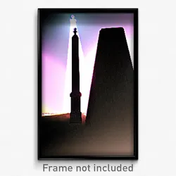 Pixel Art Poster - Shadowy Obelisk (8 Bit Psychedelic Trippy Video Game Print)