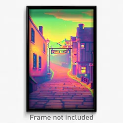 Pixel Art Poster - Little Vale (8 Bit Psychedelic Trippy Weird Video Game Print)
