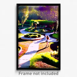 Pixel Art Poster - Ample Garden (8 Bit Psychedelic Trippy Video Game Print)