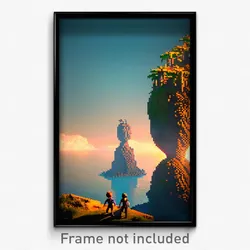 Pixel Art Poster - Nutty Bluff (8 Bit Psychedelic Trippy Weird Video Game Print)