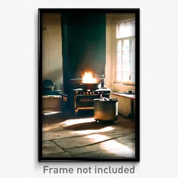 Pixel Art Poster - Uneven Stove (8 Bit Psychedelic Trippy Video Game Print)