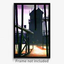 Pixel Art Poster - Bright Stockade (8 Bit Psychedelic Trippy Video Game Print)