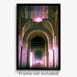 Pixel Art Poster - Lovely Aquaduct (8 Bit Psychedelic Trippy Video Game Print)