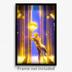 Pixel Art Poster - Golden Ego Exploration (8 Bit Psychedelic Video Game Print)