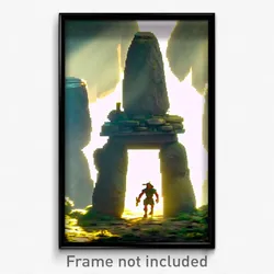 Pixel Art Poster - Imaginative Dolmen (8 Bit Psychedelic Video Game Print)