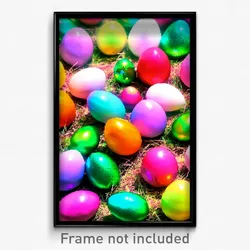 Pixel Art Poster - Slim Easter Eggs (8 Bit Psychedelic Trippy Video Game Print)