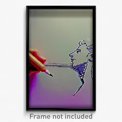 Pixel Art Poster - Meager Drawing (8 Bit Psychedelic Trippy Video Game Print)