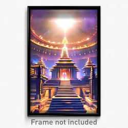 Pixel Art Poster - Insane Temple (8 Bit Psychedelic Trippy Video Game Print)