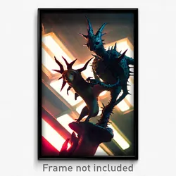Pixel Art Poster - Thorny Menagerie (8 Bit Psychedelic Trippy Video Game Print)