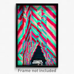 Pixel Art Poster - Zigzag Baronetcy (8 Bit Psychedelic Trippy Video Game Print)