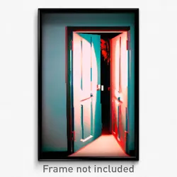 Pixel Art Poster - Distorted Door (8 Bit Psychedelic Trippy Video Game Print)