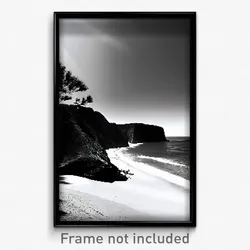 Pixel Art Poster - Black And White Bluff (8 Bit Psychedelic Video Game Print)
