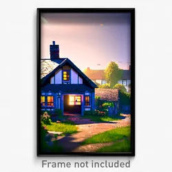 Pixel Art Poster - Vacant Cottage (8 Bit Psychedelic Trippy Video Game Print)