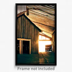 Pixel Art Poster - Old Fashioned Barn (8 Bit Psychedelic Video Game Print)