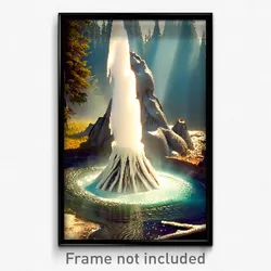 Pixel Art Poster - Webbed Geyser (8 Bit Psychedelic Trippy Video Game Print)