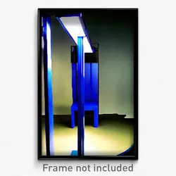 Pixel Art Poster - Blue Stand (8 Bit Psychedelic Trippy Weird Video Game Print)