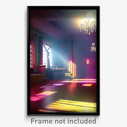 Pixel Art Poster - Digital Parsonage (8 Bit Psychedelic Trippy Video Game Print)