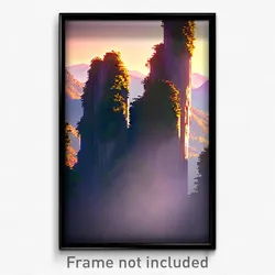 Pixel Art Poster - Showy Ridge (8 Bit Psychedelic Trippy Weird Video Game Print)