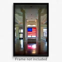 Pixel Art Poster - Empty American Architecture (8 Bit Video Game Print)