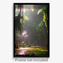 Pixel Art Poster - Dim Rainforest (8 Bit Psychedelic Trippy Video Game Print)