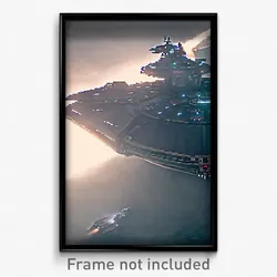 Pixel Art Poster - Enormous Spaceship (8 Bit Psychedelic Video Game Print)