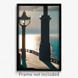 Pixel Art Poster - White Coast (8 Bit Psychedelic Trippy Weird Video Game Print)