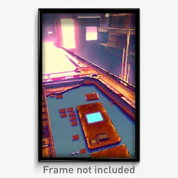 Pixel Art Poster - Rusty Video Game (8 Bit Psychedelic Trippy Video Game Print)