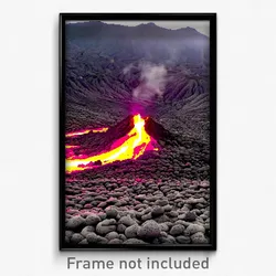 Pixel Art Poster - Fabulous Lava Fields (8 Bit Psychedelic Video Game Print)
