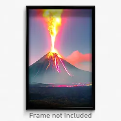 Pixel Art Poster - Perfect Volcano (8 Bit Psychedelic Trippy Video Game Print)