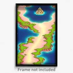 Pixel Art Poster - Complicated Atoll (8 Bit Psychedelic Trippy Video Game Print)
