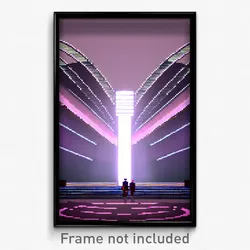 Pixel Art Poster - Circular Catwalk (8 Bit Psychedelic Trippy Video Game Print)