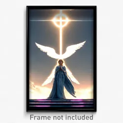 Pixel Art Poster - Angelic Domain (8 Bit Psychedelic Trippy Video Game Print)