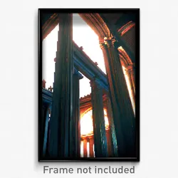 Pixel Art Poster - Dramatic Architecture (8 Bit Psychedelic Video Game Print)