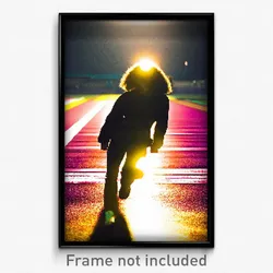 Pixel Art Poster - Warm Track (8 Bit Psychedelic Trippy Weird Video Game Print)