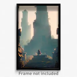 Pixel Art Poster - Old Realm (8 Bit Psychedelic Trippy Weird Video Game Print)