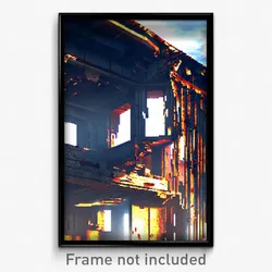 Pixel Art Poster - Damaged Lookout (8 Bit Psychedelic Trippy Video Game Print)