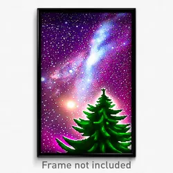 Pixel Art Poster - Evergreen Galaxy (8 Bit Psychedelic Trippy Video Game Print)
